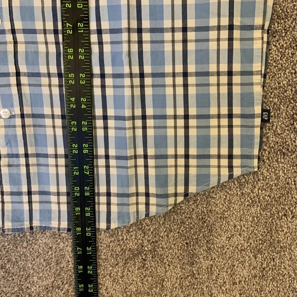 Gap Men's Long Sleeves Poplin Button Up Stretch Plaid Shirt Size L NWT $49